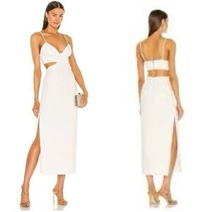 BARDOT Ivory cut out slit Midi US 6/S